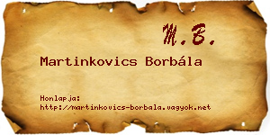 Martinkovics Borbála névjegykártya